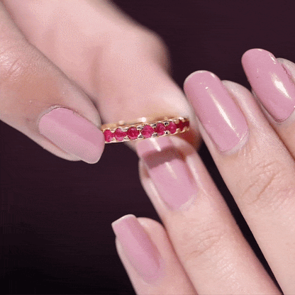 Natural Ruby Eternity Stackable Ring for Women