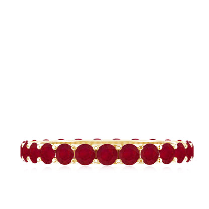 Natural Ruby Eternity Stackable Ring for Women