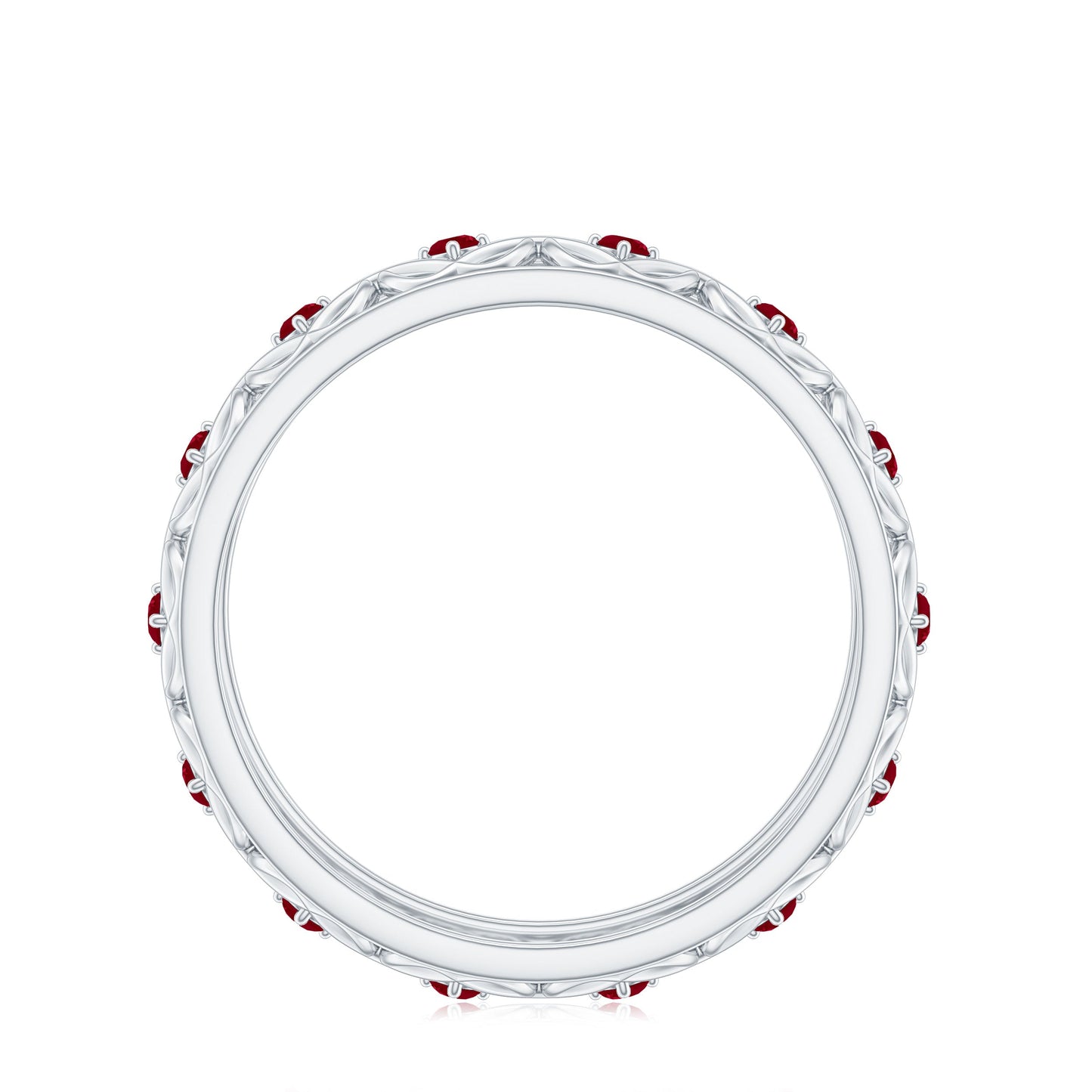 Natural Ruby Celtic Knot Wedding Band for Women