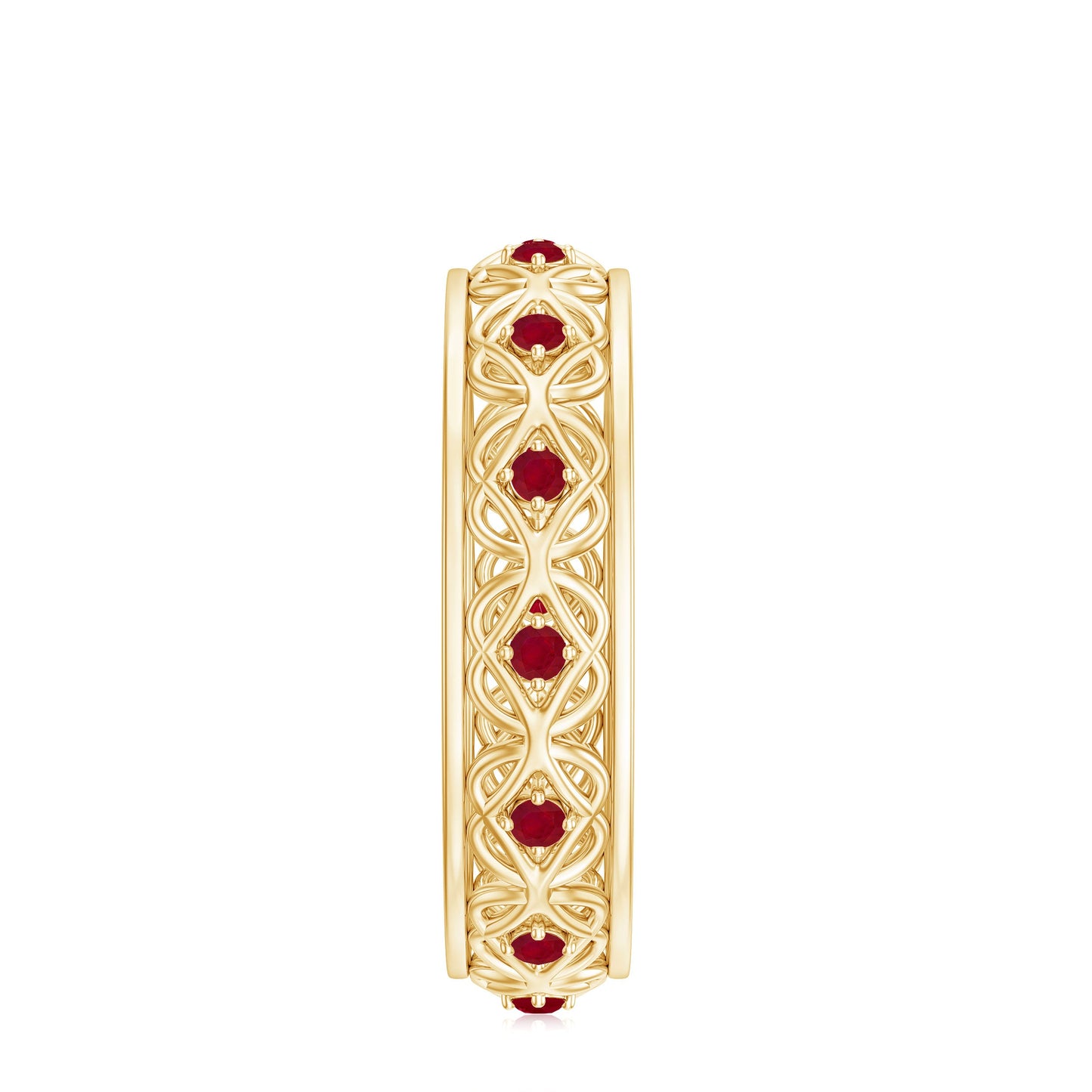 Natural Ruby Celtic Knot Wedding Band for Women