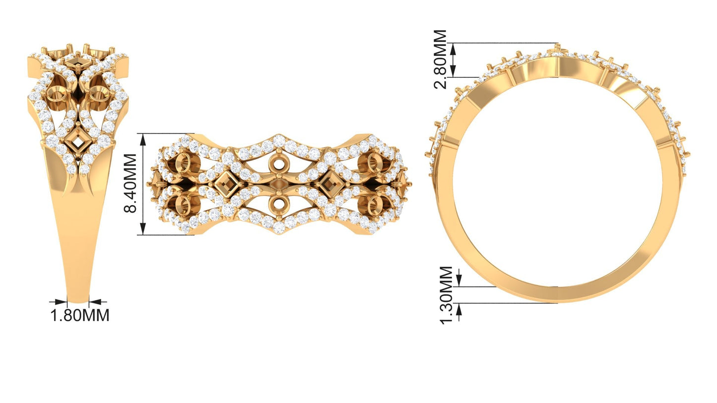 Art Deco Inspired Diamond Wedding Band for Women