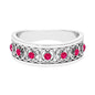 Vintage Inspired Ruby Half Eternity Anniversary Band Ring