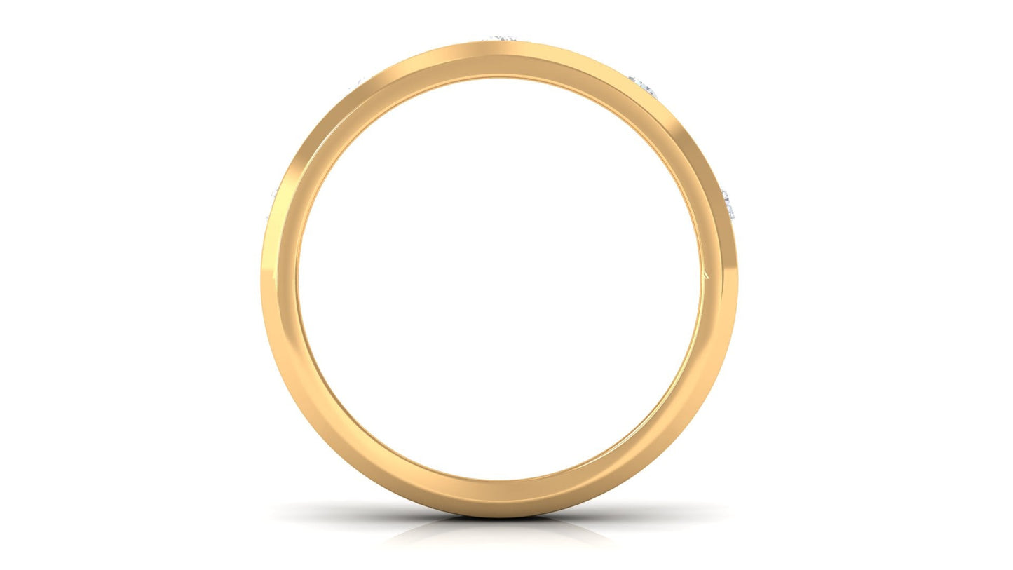 Certified Natural Diamond Mens Wedding Band