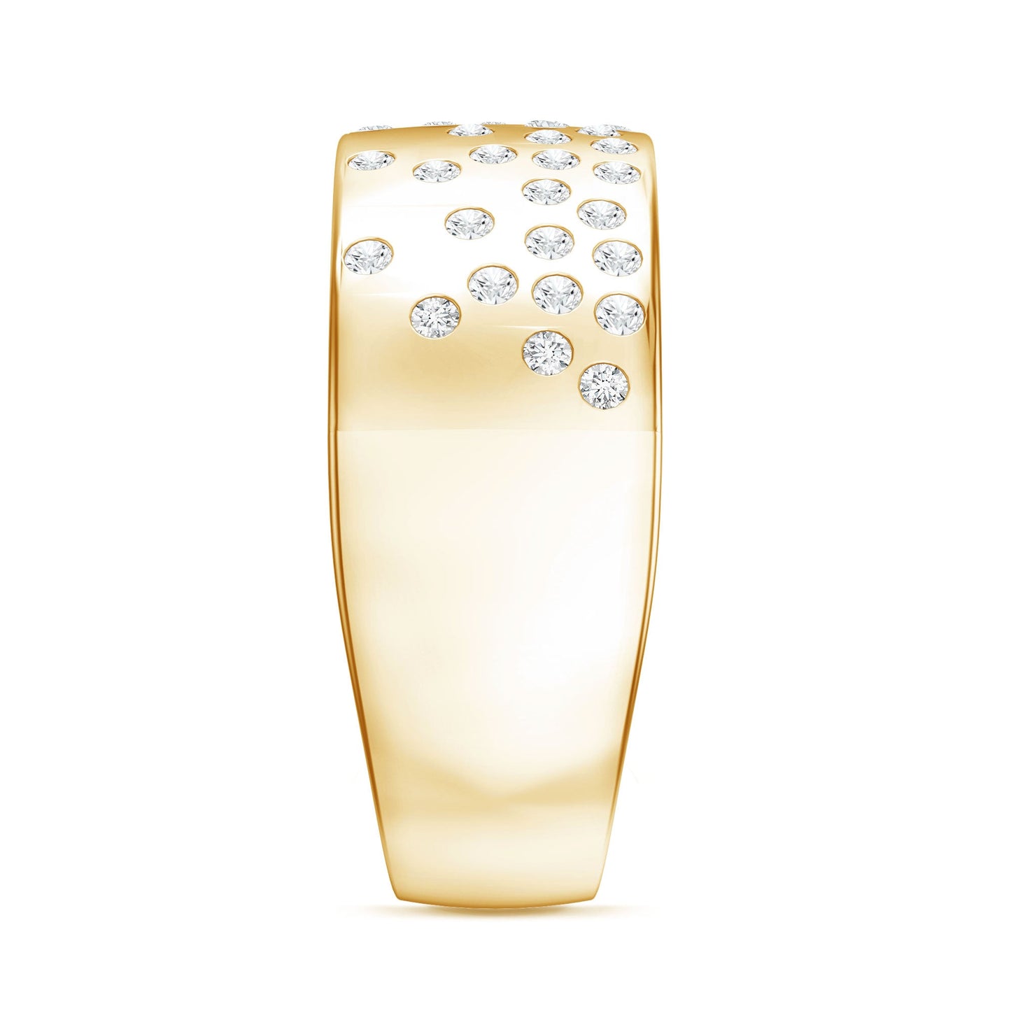 Lab Grown Diamond Wide Wedding Band With Certificate