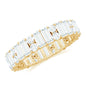 Round and Baguette Cut Moissanite Eternity Wedding Band