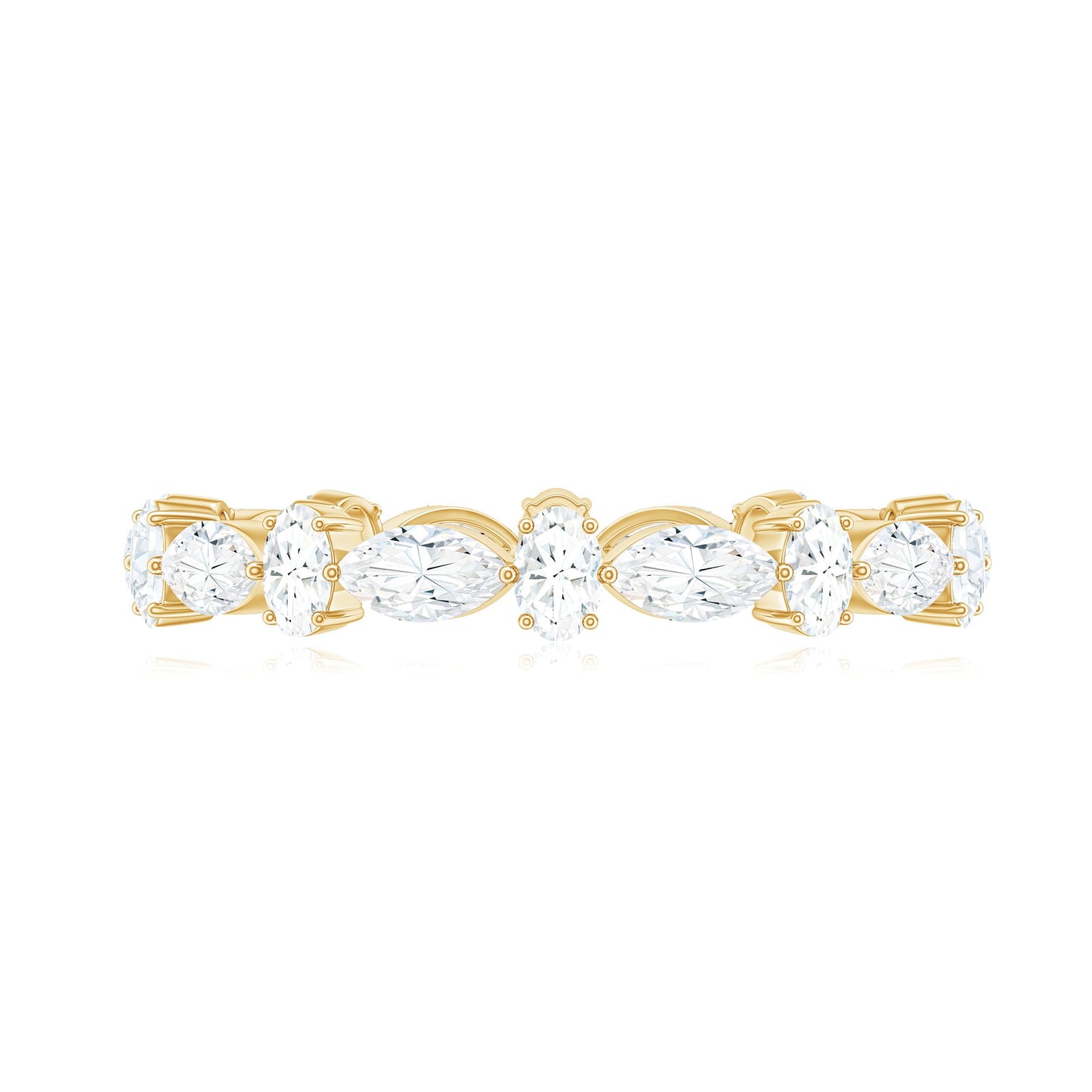 Oval and Marquise Cut Moissanite Stackable Eternity Ring