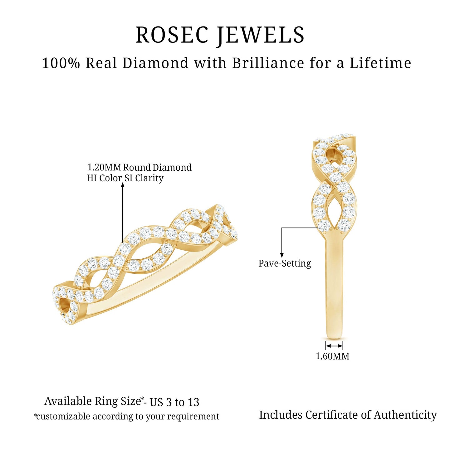 Certified Diamond Infinity Eternity Band