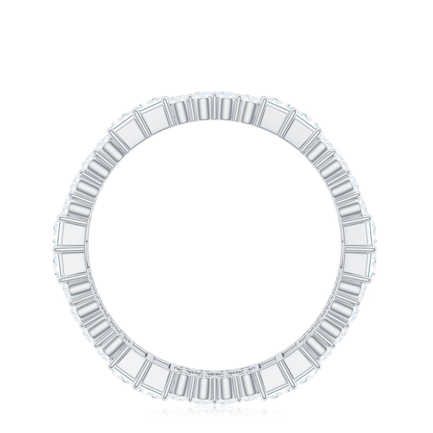 Unique Moissanite Eternity Wedding Band Ring