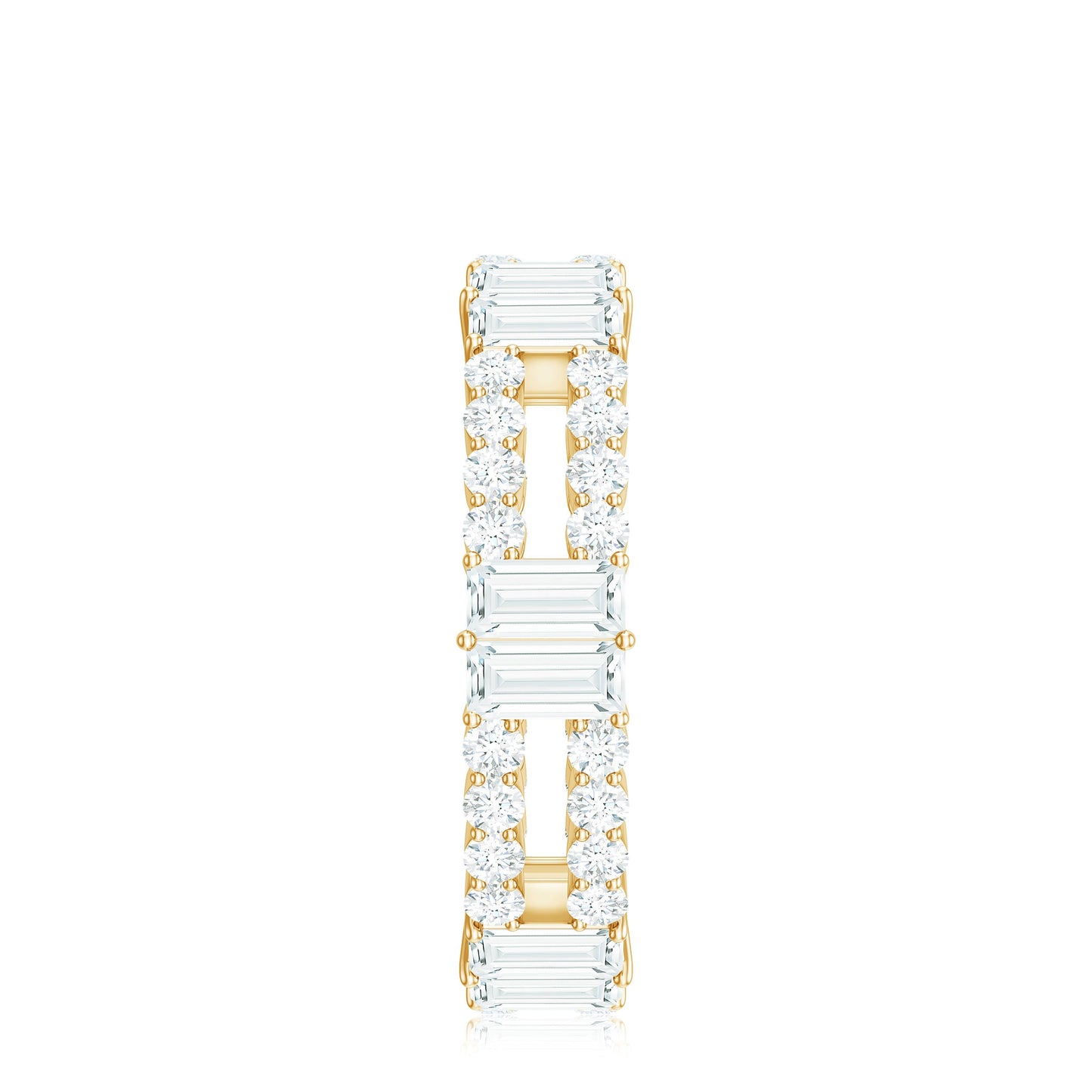 Unique Moissanite Eternity Wedding Band Ring