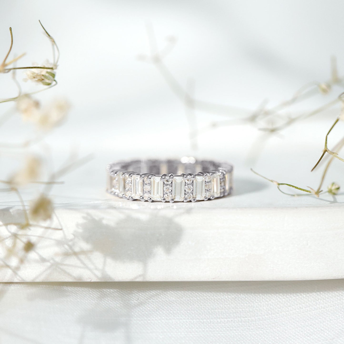 Certified Moissanite Wedding Anniversary Band for Women