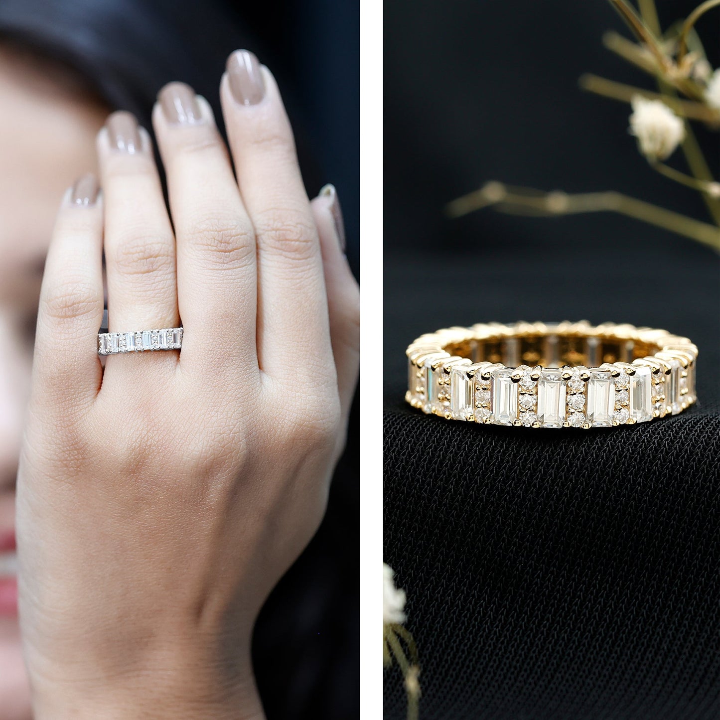 Certified Moissanite Wedding Anniversary Band for Women