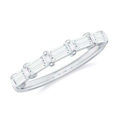 East West Set Moissanite Half Eternity Ring for Her