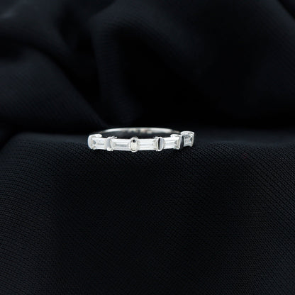 East West Set Moissanite Half Eternity Ring for Her
