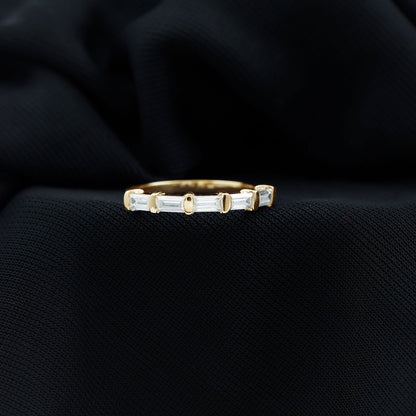 East West Set Moissanite Half Eternity Ring for Her