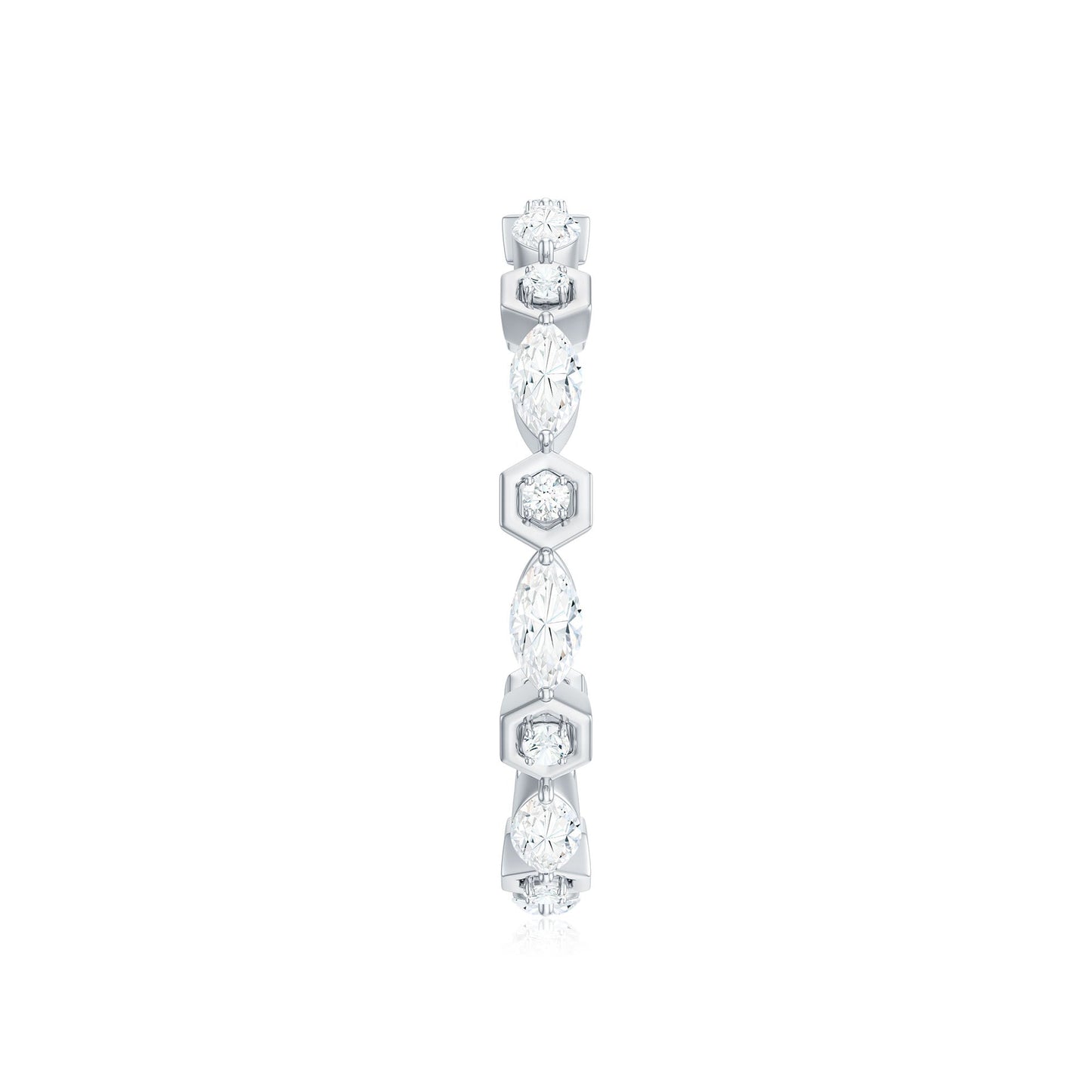 Certified Moissanite Contemporary Eternity Ring