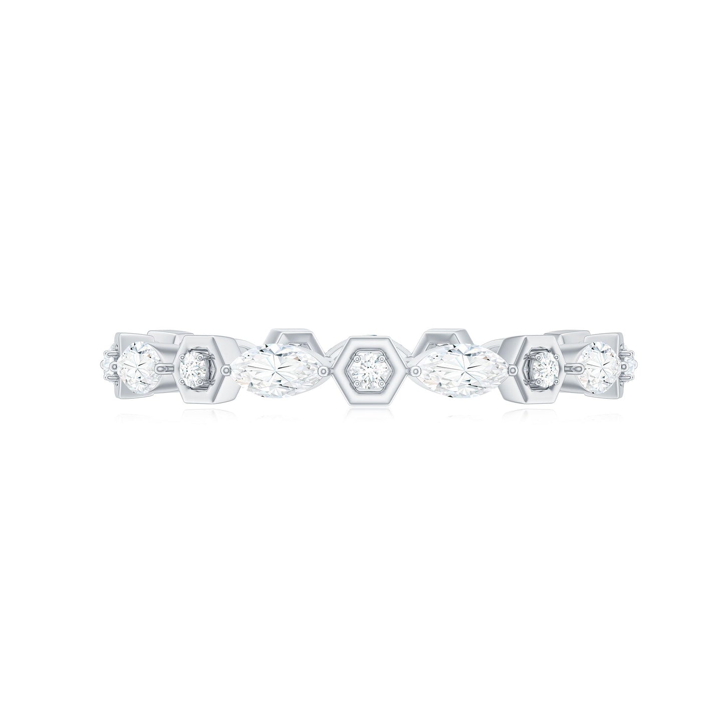 Certified Moissanite Contemporary Eternity Ring