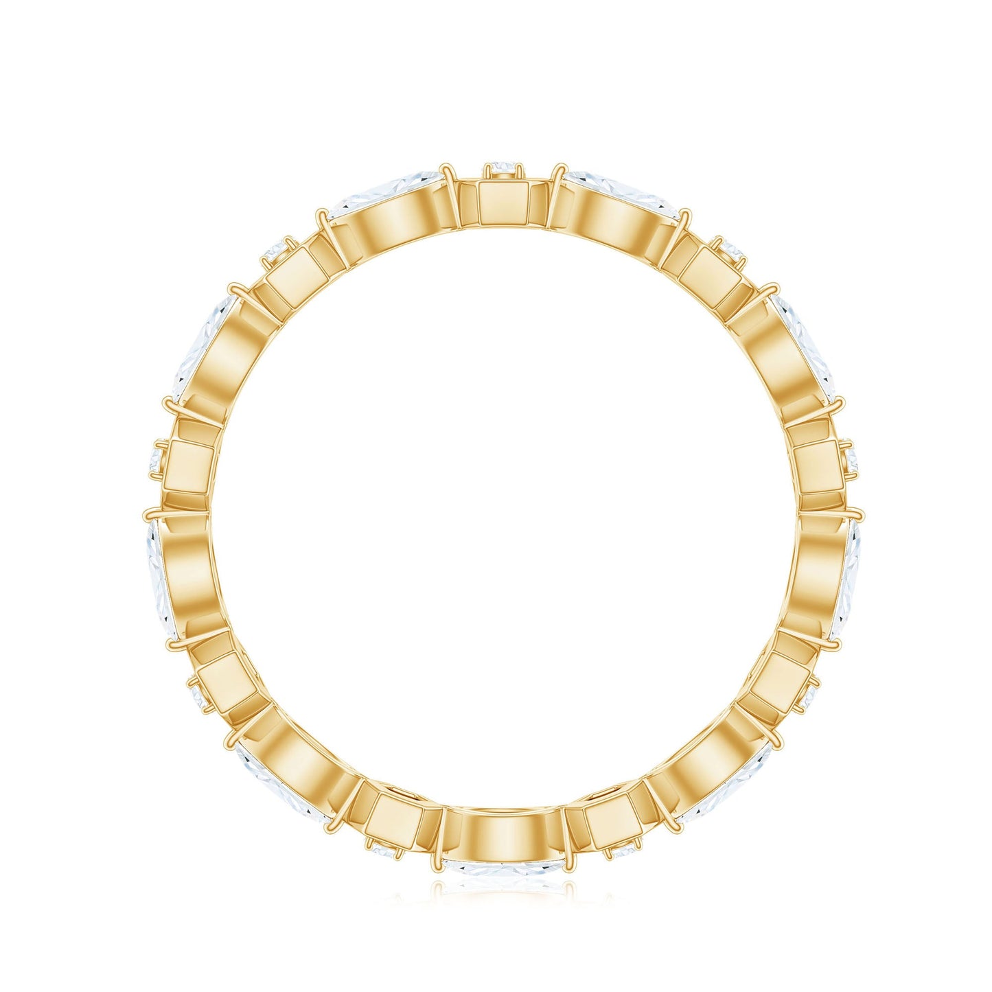 Certified Moissanite Contemporary Eternity Ring