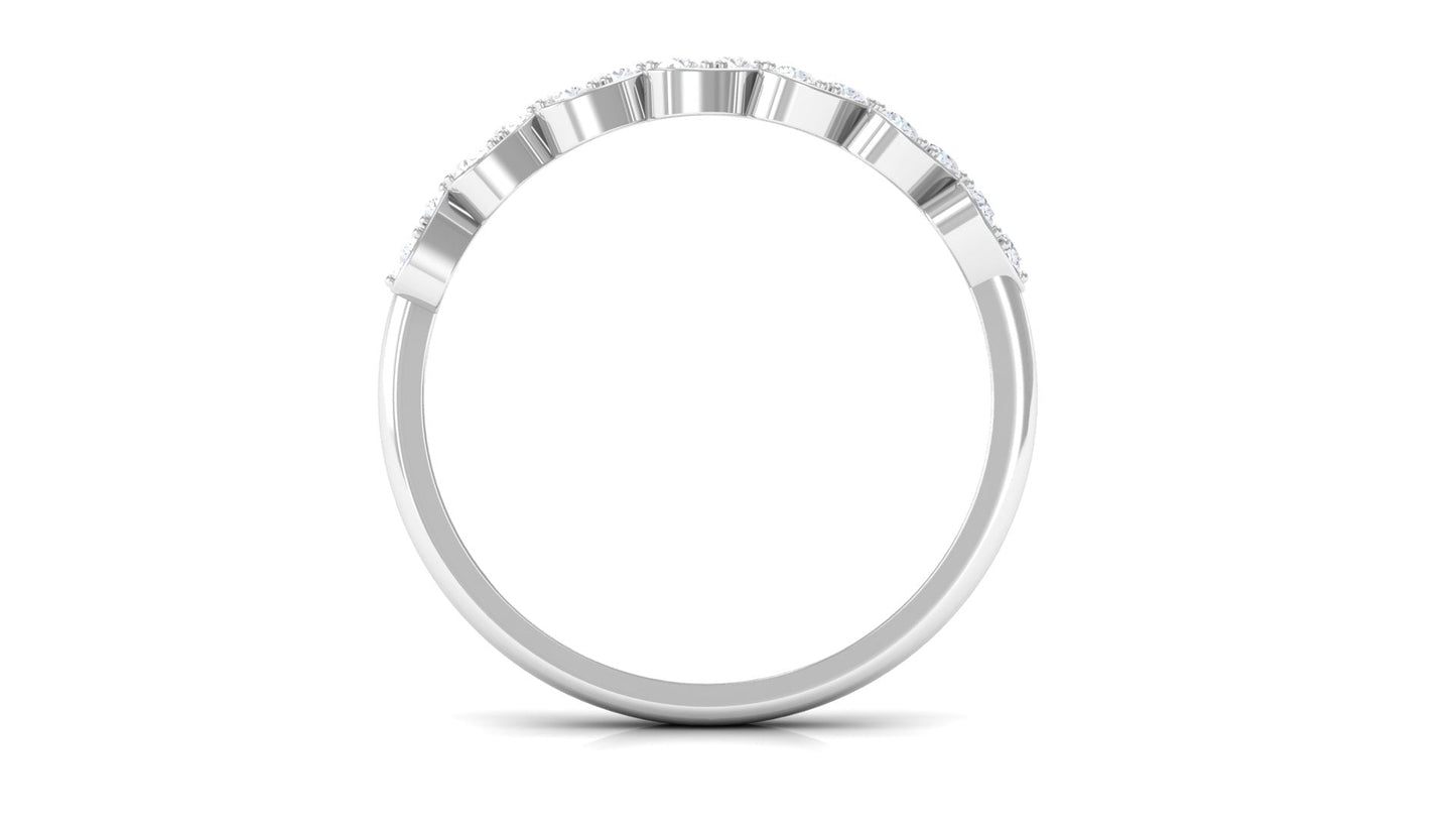 Certified Natural Diamond Heart Eternity Ring in East West Style