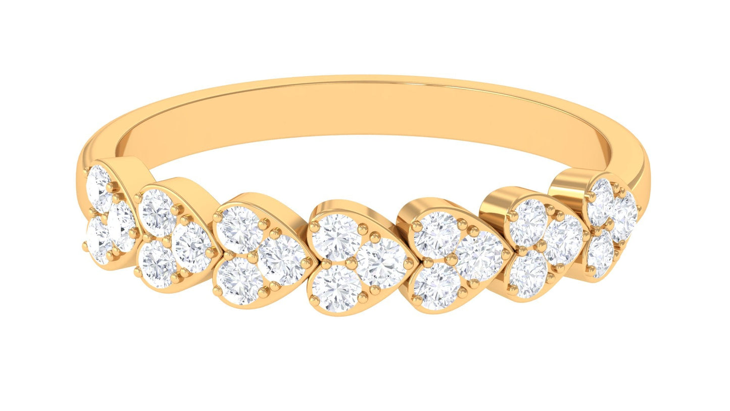 Certified Natural Diamond Heart Eternity Ring in East West Style