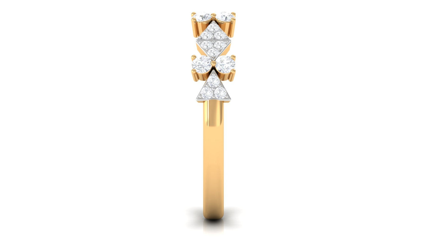 Art Deco Inspired Diamond Half Eternity Ring for Women