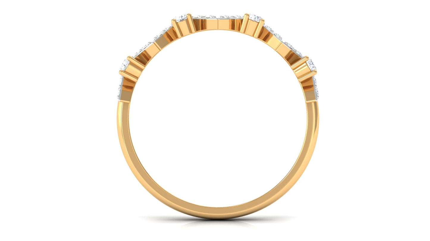 Art Deco Inspired Diamond Half Eternity Ring for Women