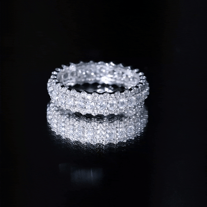 Certified Round Cut Moissanite Eternity Ring For Wedding