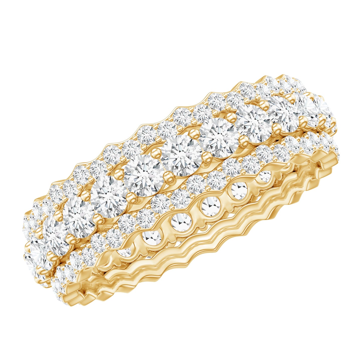 Certified Round Cut Moissanite Eternity Ring For Wedding