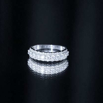 Classic Moissanite Half Eternity Wedding Band Ring