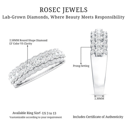 Classic Moissanite Half Eternity Wedding Band Ring