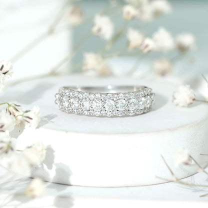 Classic Moissanite Half Eternity Wedding Band Ring