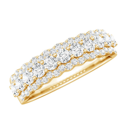 Classic Moissanite Half Eternity Wedding Band Ring