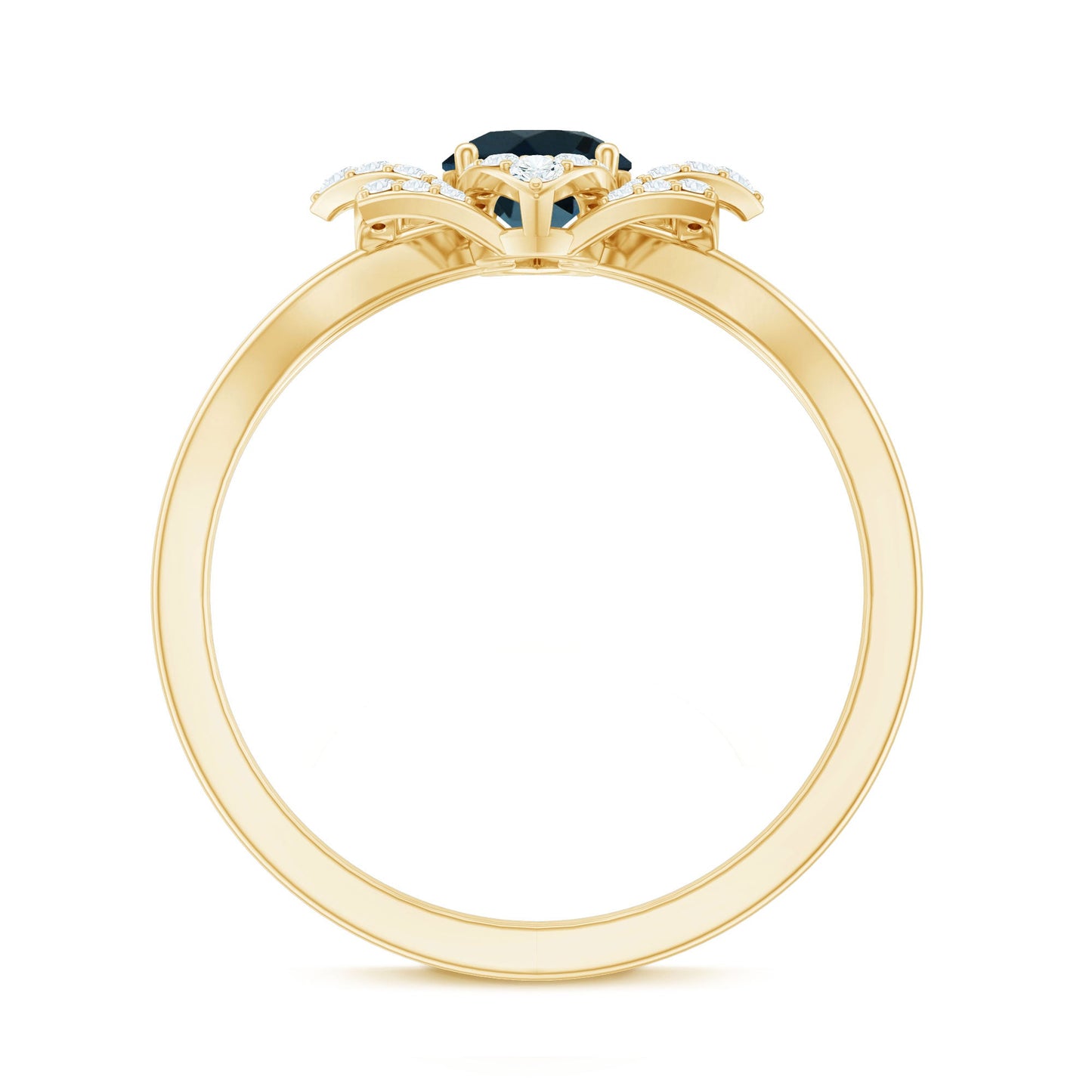 Flower Inspired London Blue Topaz and Diamond Engagement Ring