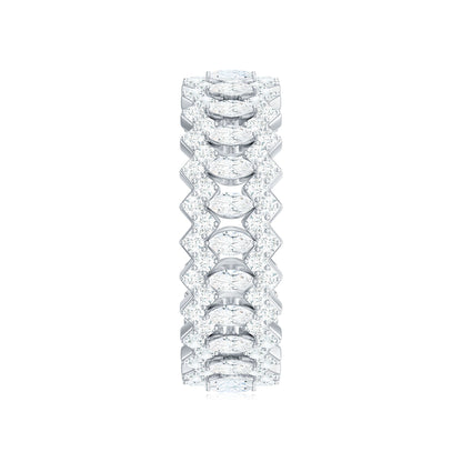 Certified Wide Moissanite Designer Wedding Band
