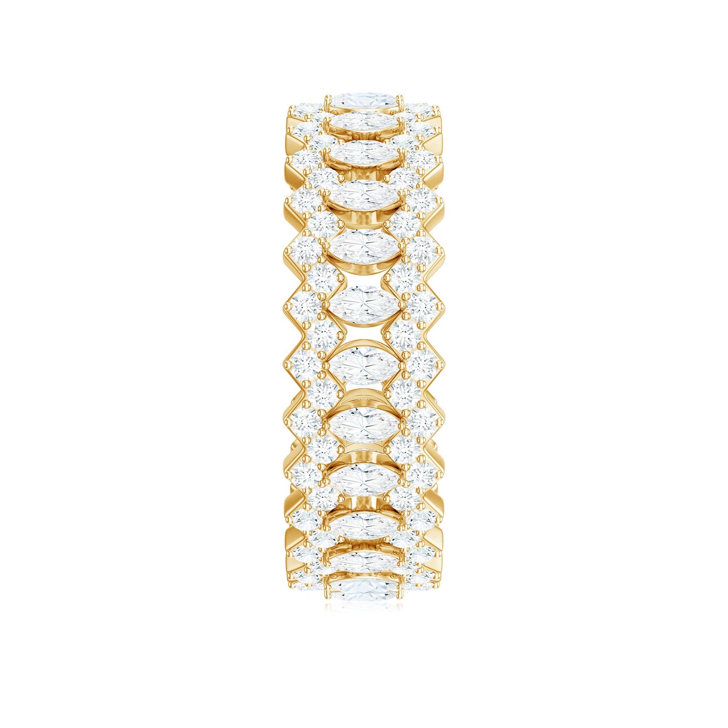 Certified Wide Moissanite Designer Wedding Band