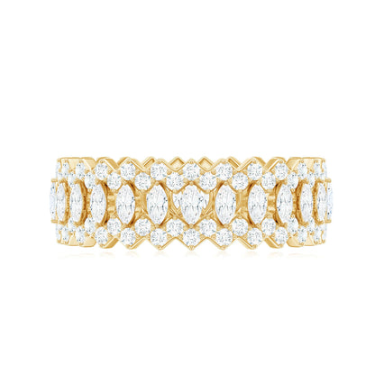 Certified Wide Moissanite Designer Wedding Band