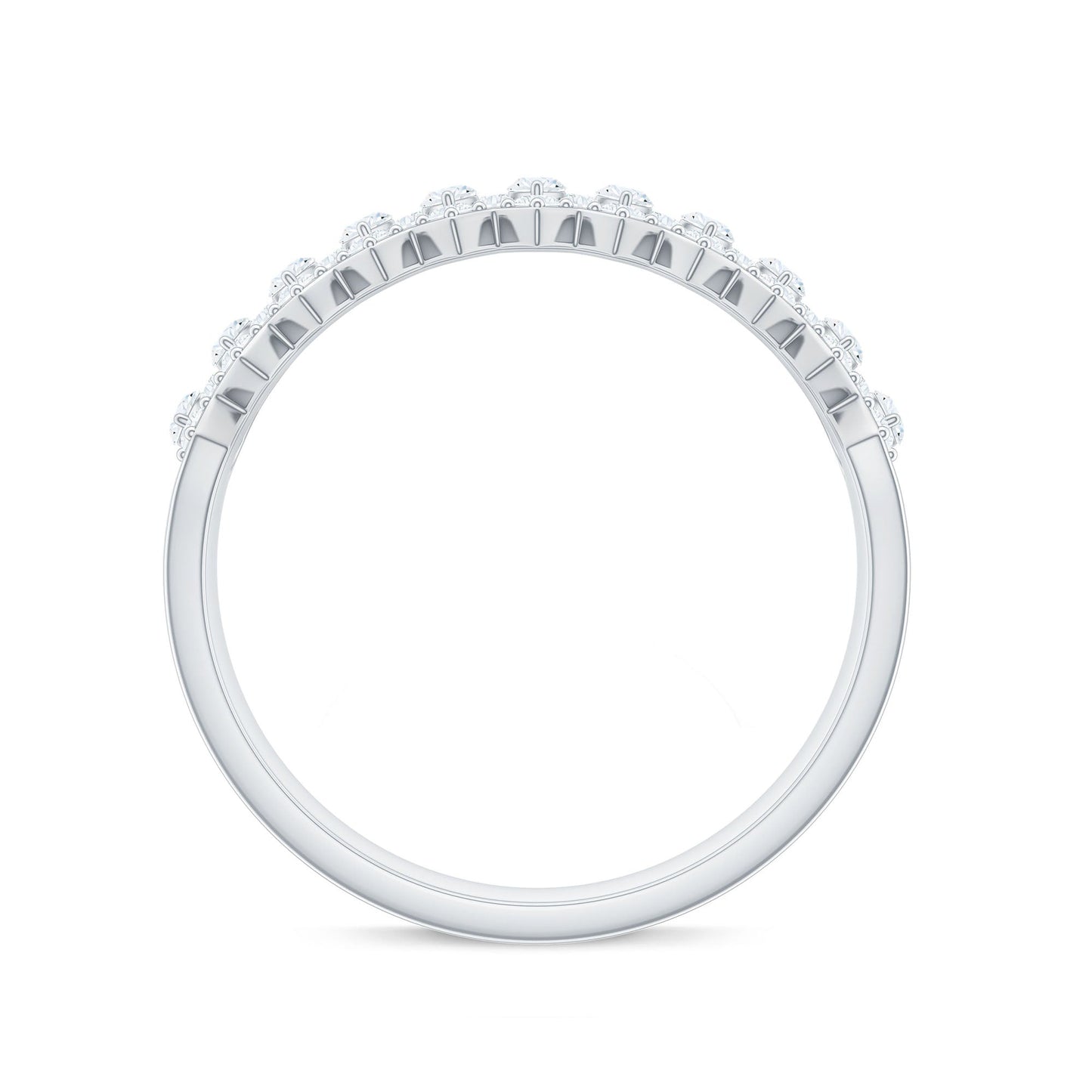 Certified Moissanite Designer Half Eternity Band Ring