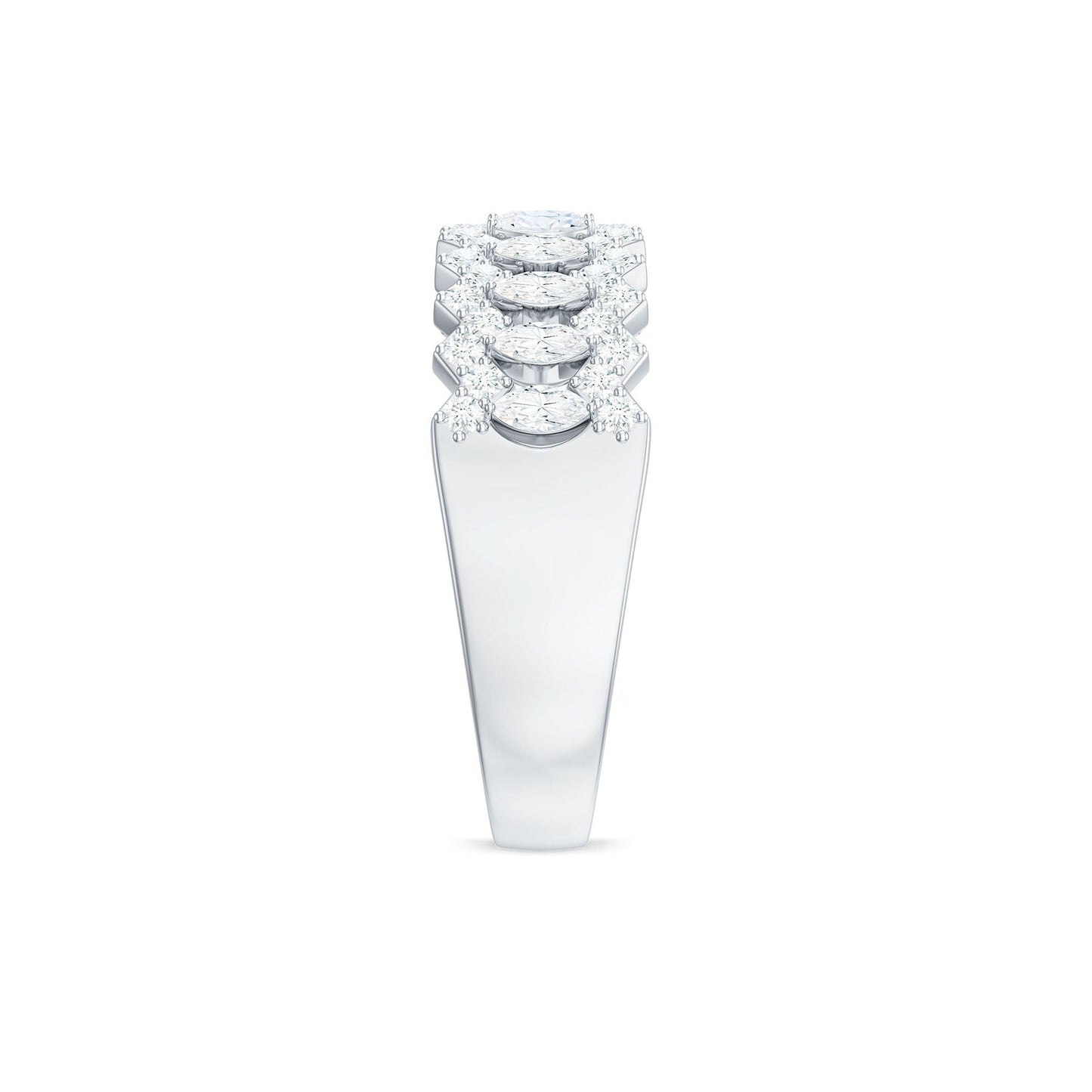 Certified Moissanite Designer Half Eternity Band Ring