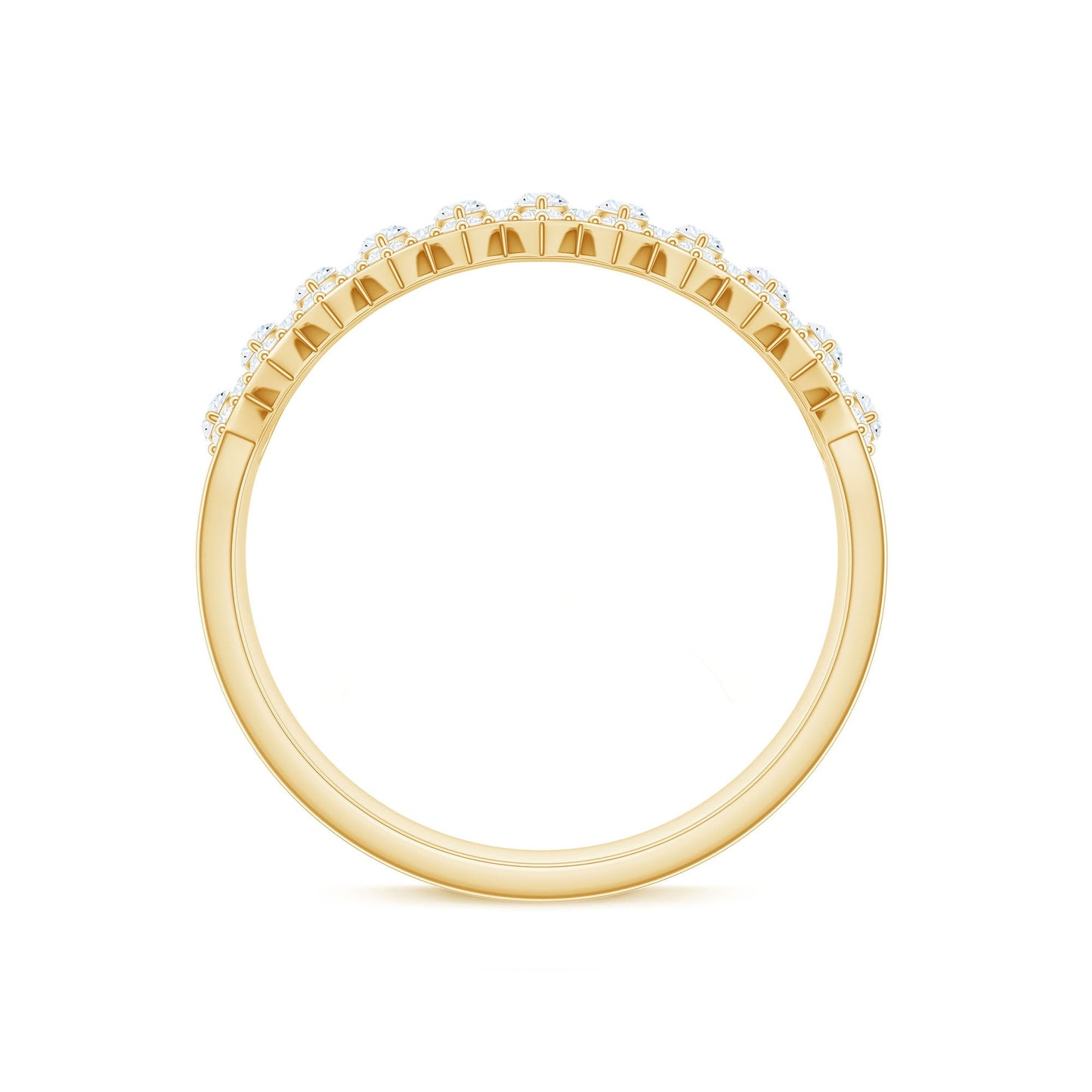 Certified Moissanite Designer Half Eternity Band Ring