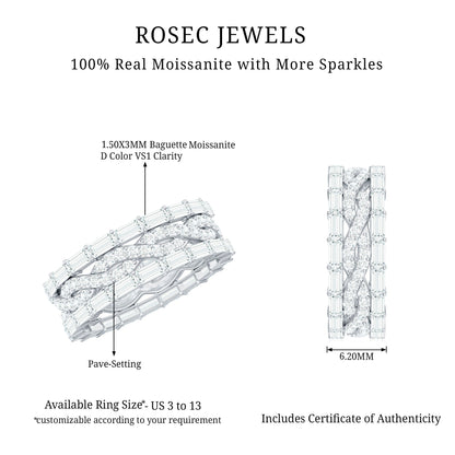 Certified Thick Moissanite Infinity Wedding Band Ring