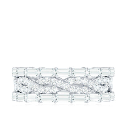 Certified Thick Moissanite Infinity Wedding Band Ring