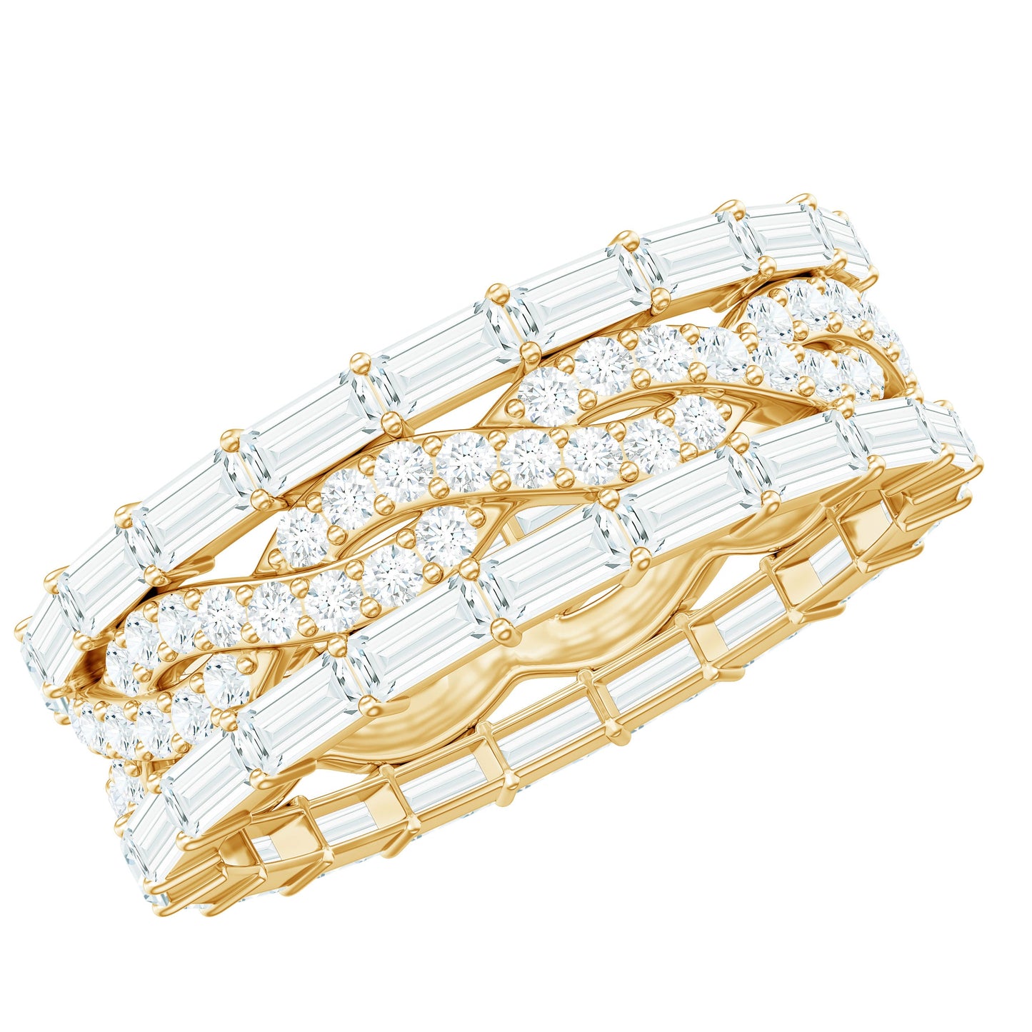 Certified Thick Moissanite Infinity Wedding Band Ring