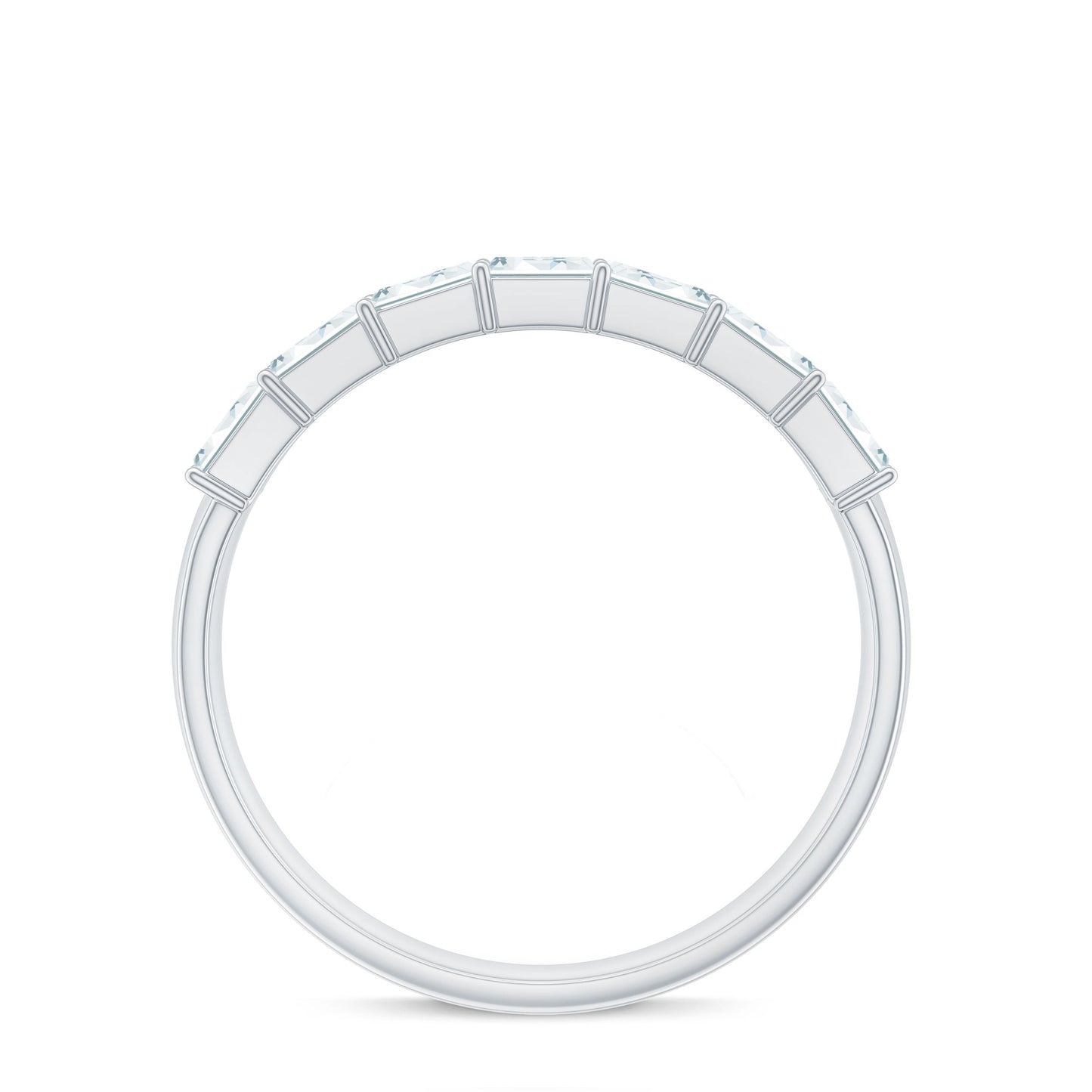 Infinity Style Moissanite Half Eternity Band Ring