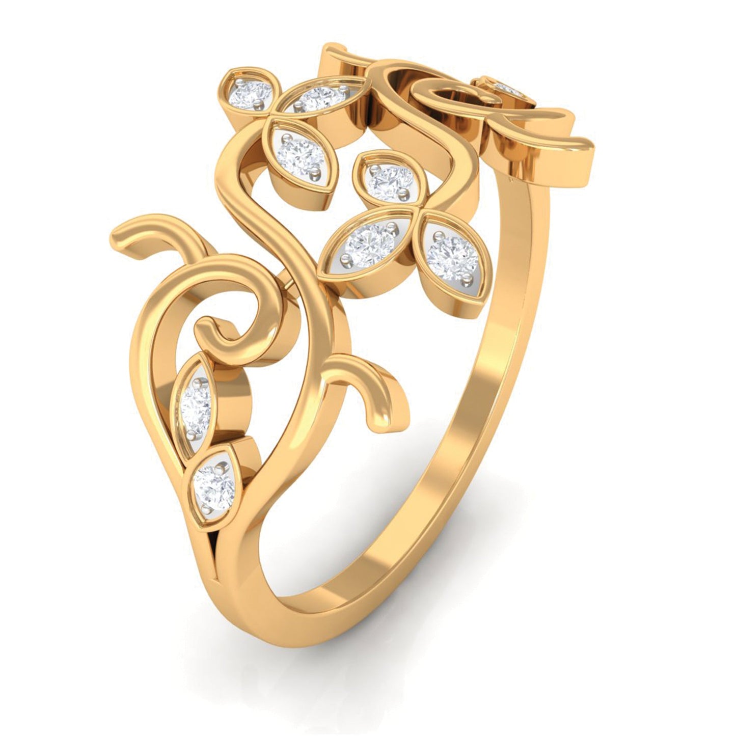 Nature Inspired Diamond Vine Ring for Women