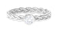 Real Diamond Promise Ring with Braided Shank