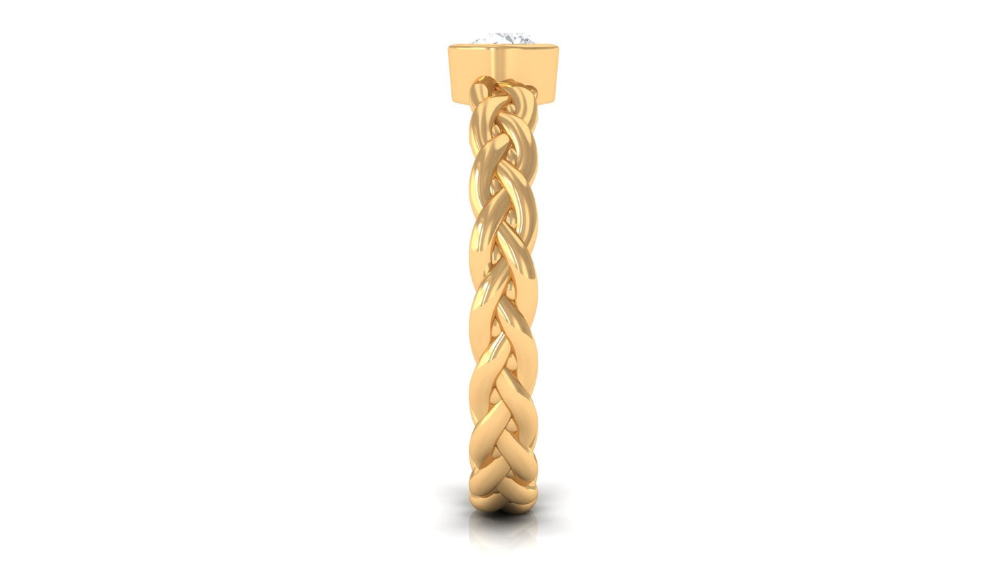 Real Diamond Promise Ring with Braided Shank