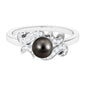 Designer Tahitian Pearl Engagement Ring with Diamond