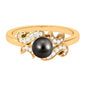 Designer Tahitian Pearl Engagement Ring with Diamond