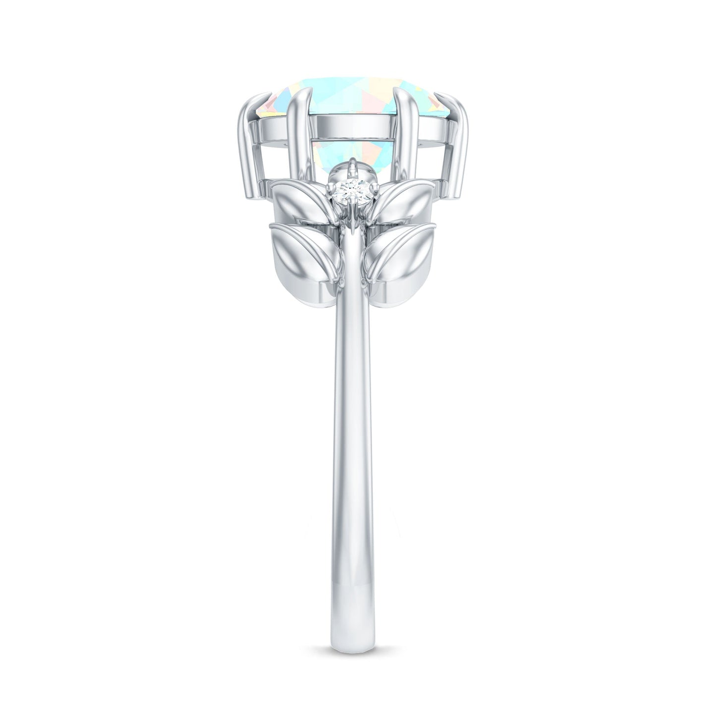 Nature Inspired 2 Carat Ethiopian Opal Diamond Engagement Ring