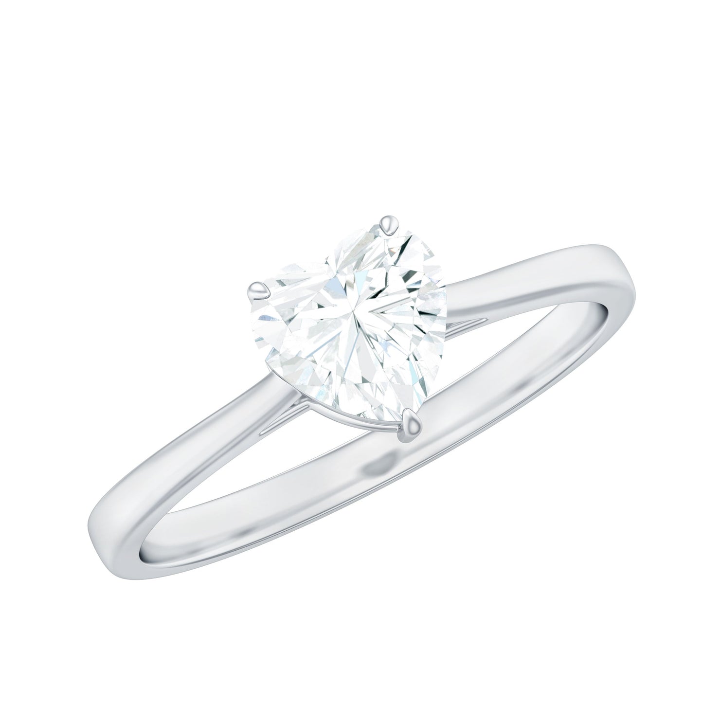 Certified 1.5 Carat Moissanite Heart Ring For Women