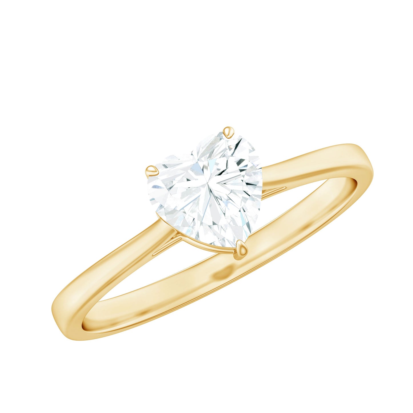 Certified 1.5 Carat Moissanite Heart Ring For Women